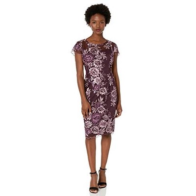 Alex evenings embroidered store cap sleeve dress